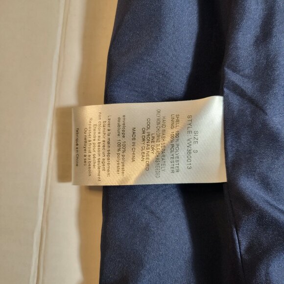 Draped Bodice Ruched Strapless Cocktail Dress in Rich Navy by White by Vera Wang - Picture 5 of 6